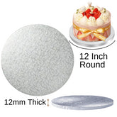 1 Board - 12" Round Cake Drums - Silver Cake Drum